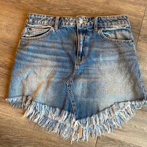 Frayed Free People jean Skirt